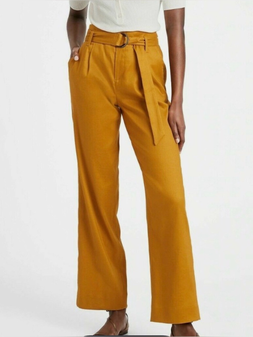 NWT Banana Republic linen blend belted trouser